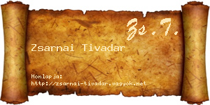 Zsarnai Tivadar névjegykártya